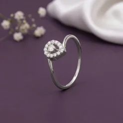 Silver Sunlit Leaf Ring (Size 12)