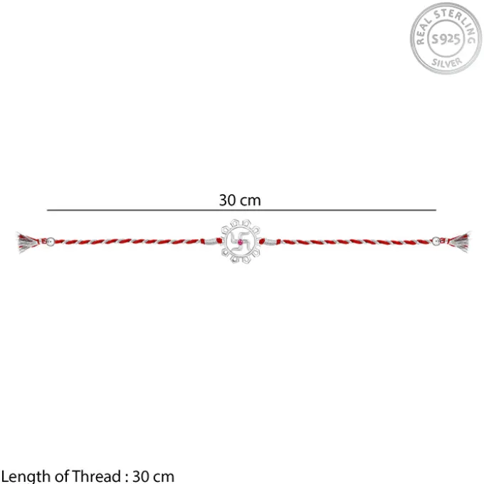 Silver Swastik Bloom Rakhi
