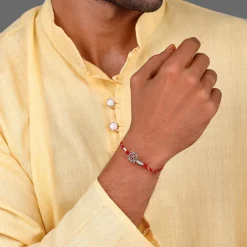 Silver Swastik Bloom Rakhi