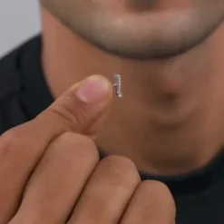Silver Swastik Shine Stud For Him