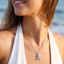 Silver Theia Pendant with Link Chain