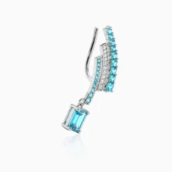 Silver Thelxipeia Climber Earrings