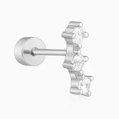 Silver Thria Ear Piercings