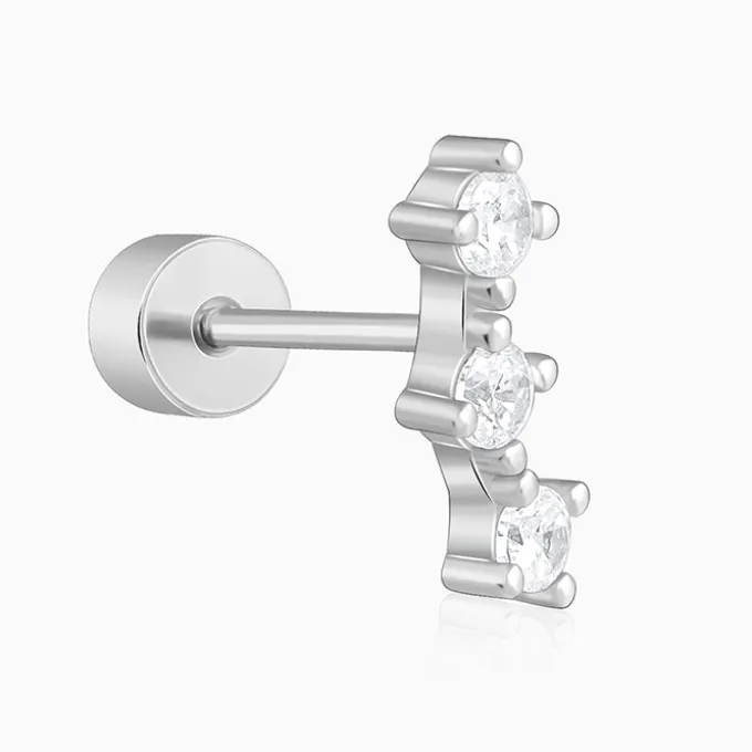 Silver Thria Ear Piercings
