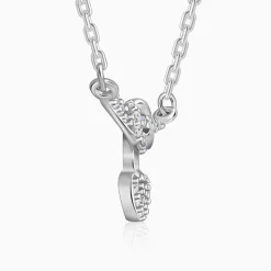 Silver Tied Heart Necklace