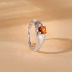 Silver Tiger Eye Ring For Him