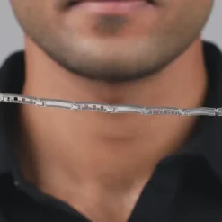 Silver Titan Weave Bracelet For Him