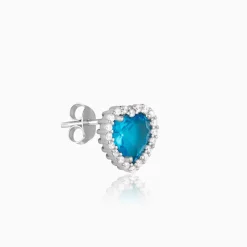 Silver Titanic Heart Of The Ocean Studs