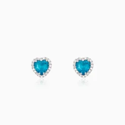Silver Titanic Heart Of The Ocean Studs