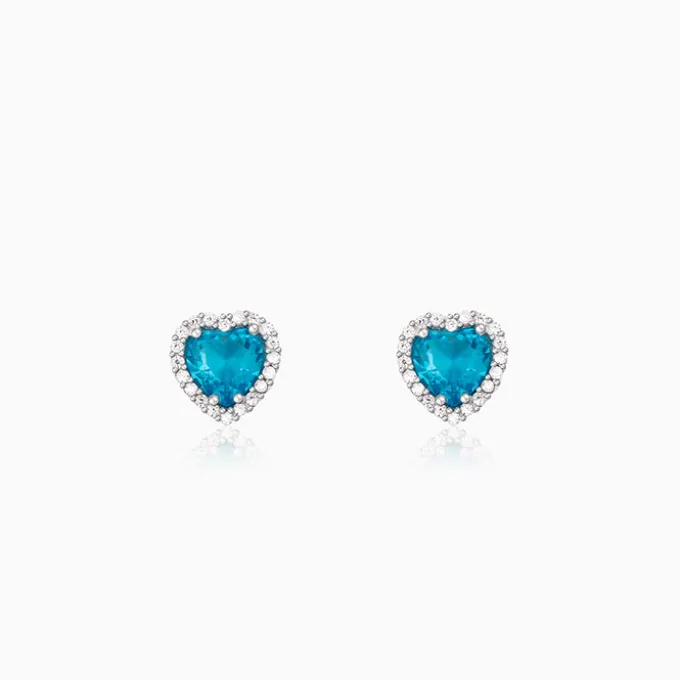 Silver Titanic Heart Of The Ocean Studs