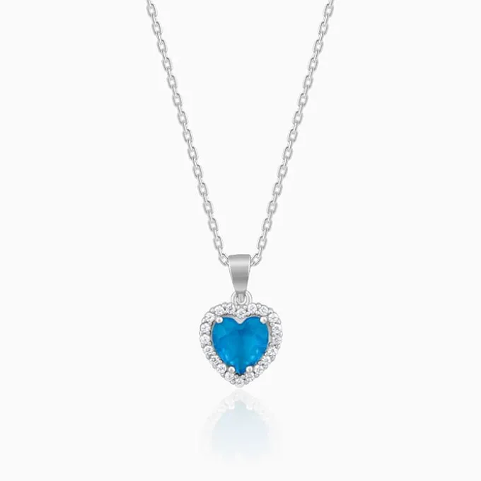 Silver Titanic Heart Of The Ocean Pendant With Link Chain