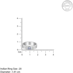 Silver Topaz Crown Ring For Him