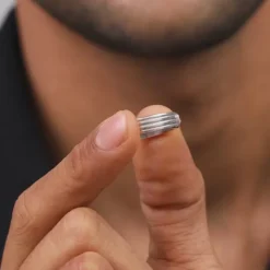Silver Topaz Crown Ring For Him
