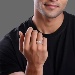 Silver Topaz Crown Ring For Him