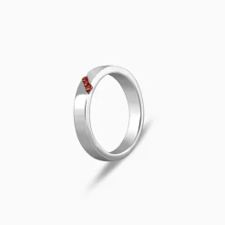 Silver Trend Garnet Ring For Him