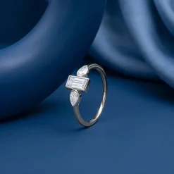 Silver Trio Zircon Ring (Size 12)