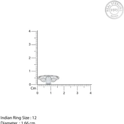 Silver Trio Zircon Ring (Size 12)