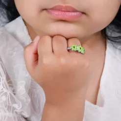 Silver Triple Bloom Kids Ring