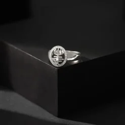 Silver Trishul Ring For Him