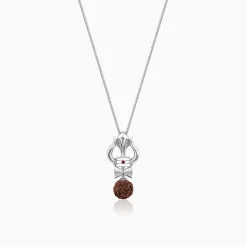 Silver Trishul Rudraksha Pendant With Box Chain For Him