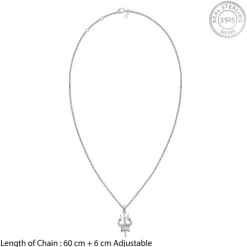 Silver Trishula Pendant with Box Chain For Him