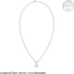 Silver Twinkle Star Pendant with Link Chain