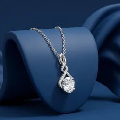 Silver Unique Infinity Pendant With Link Chain