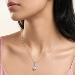 Silver Unique Infinity Pendant With Link Chain