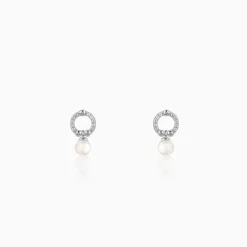 Silver Vibing Pearl Earrings
