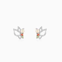 Silver Vibrant Butterfly Earrings