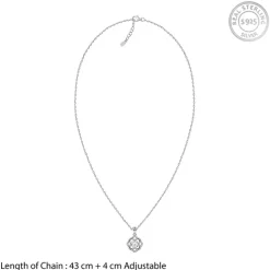 Silver Vibrant Clover Pendant With Link Chain