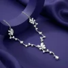 Silver Vine Crystal Necklace