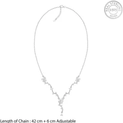 Silver Vine Crystal Necklace