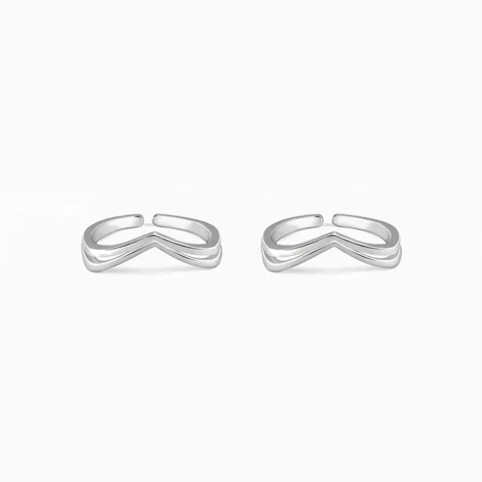 Silver Vintage Love Toe Rings
