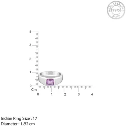 Silver Violet Edge Ring For Him