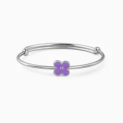 Silver Violet Wink Kids Bangle Bracelet