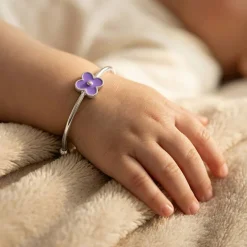 Silver Violet Wink Kids Bangle Bracelet