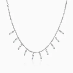 Silver Vira Glass Stone Choker Necklace