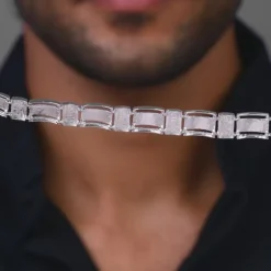 Silver Wave Bracelet For Him