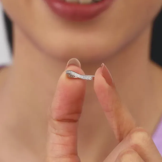 Silver Wave Curve Ring