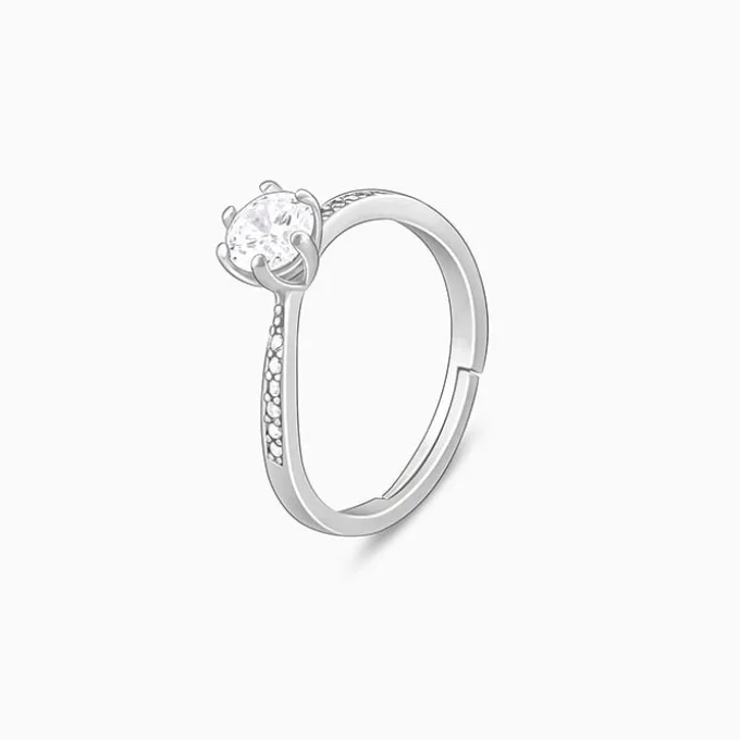 Silver Waver Glam Ring