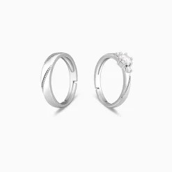Silver We Are Together Couple Rings
