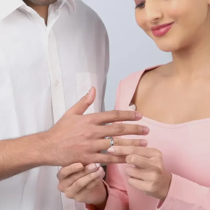 Silver We Are Together Couple Rings
