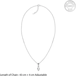 Silver White Howalite Pendant With Link Chain