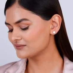 Silver White Pearl Earrings