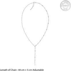 Silver Winona Pearl Lariat Necklace