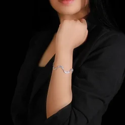 Silver Woven Leaf Bracelet