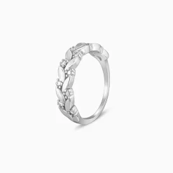 Silver Woven Leaf Ring
