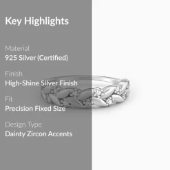 Silver Woven Leaf Ring