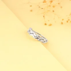 Silver Woven Leaf Ring